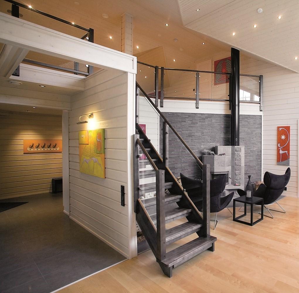 20x170 Hirsipaneeli Mänty 2-laatu Valkolakattu Päätypontattu L=4,2m (2,65m2/pkt, 4kpl/pkt)