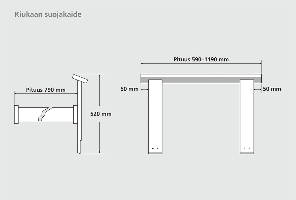Kiuaskaide Lämpökäsitelty Haapa 1190 mm