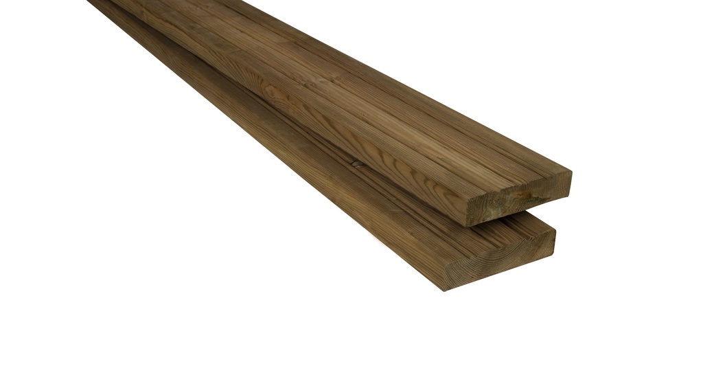 Terassilauta Kestopuu Vihreä 28x120 mm Uritettu