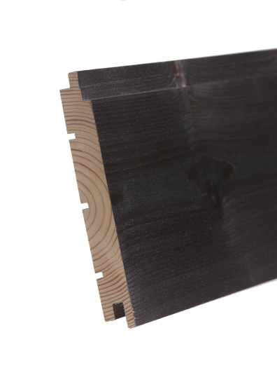 Kuusipaneeli 18x145x2370 mm STS Harjattu Savusauna Musta (1,55 m2/pkt, 5kpl/pkt)