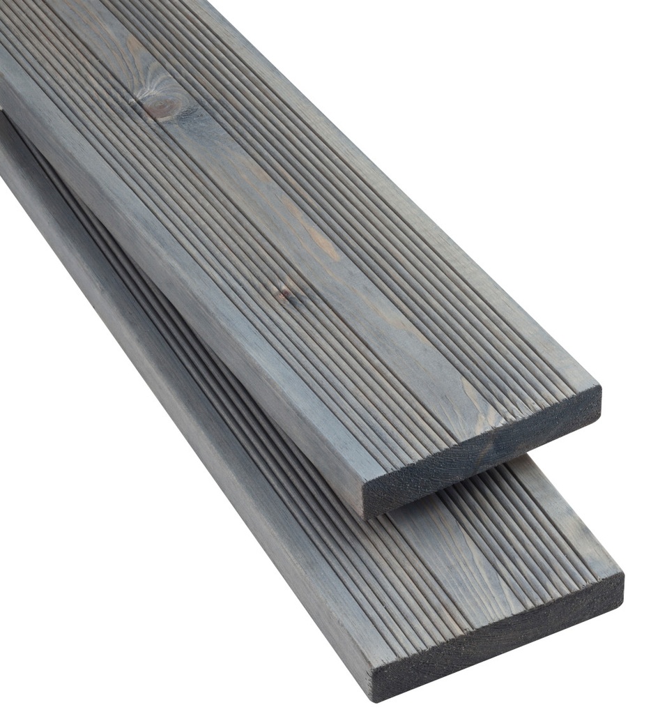 Terassilauta Kestopuu Harmaa 28x145 mm Aaltoura