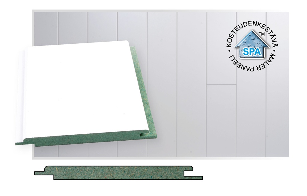 MDF-Paneeli 10x120x2070 mm STP-0 SPA Valkoinen (1,13m2/pkt, 5kpl/pkt)
