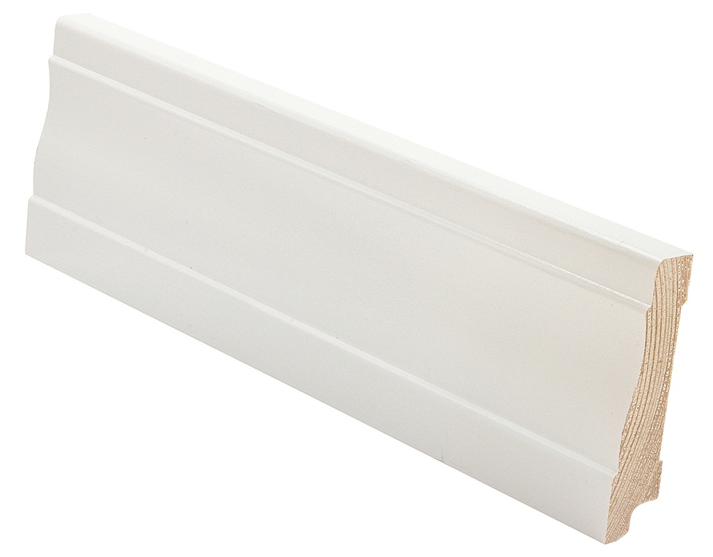 Jalkalista Mänty 15x70x3600 mm Koriste Valkoinen