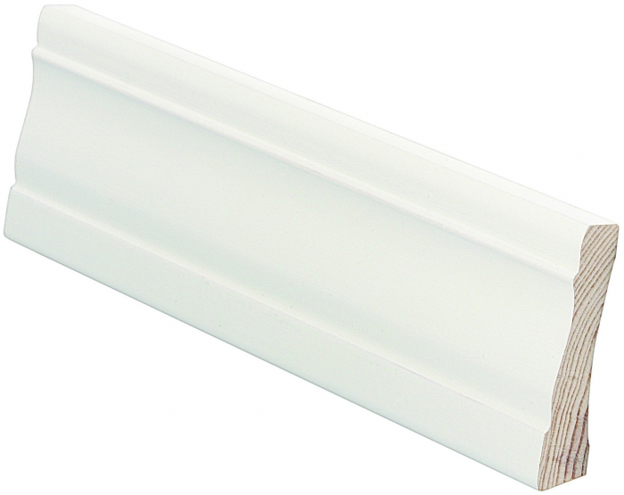 Jalkalista Mänty 15x70x3600 mm Koriste Valkoinen