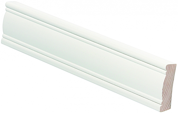 Jalkalista Mänty 12x42x3600 mm Koriste Valkoinen