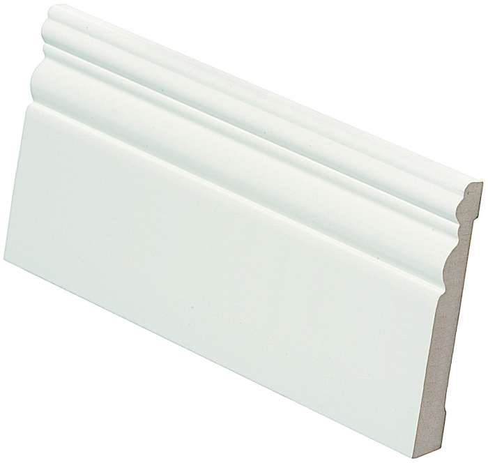 Jalkalista MDF 12x95x3300 mm Koriste Valkoinen