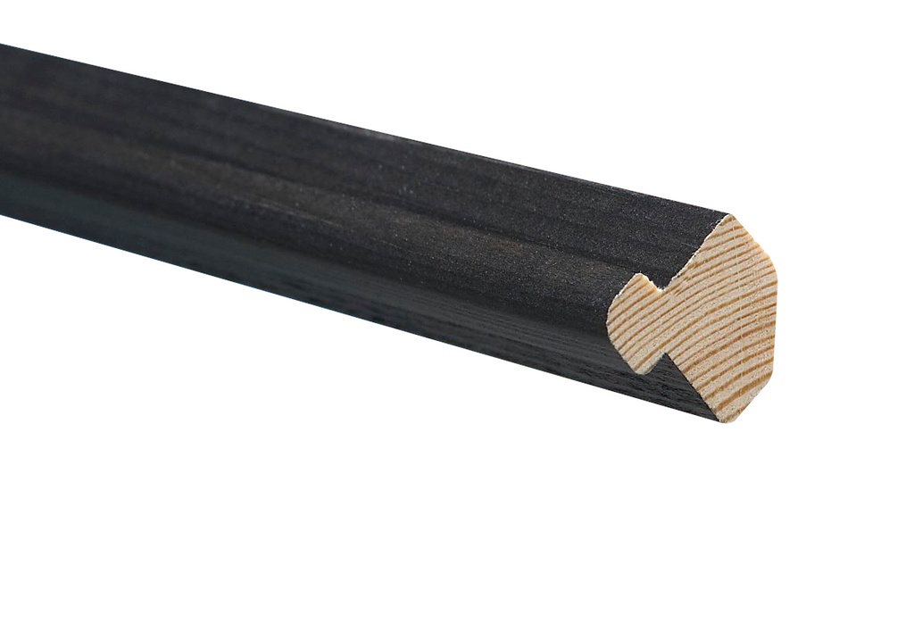 Sisänurkkalista Mänty 25x25x2400 mm Saunasuoja Musta