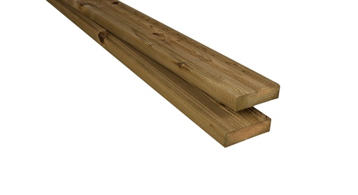 Terassilauta Kestopuu Vihreä 28x95 mm Uritettu