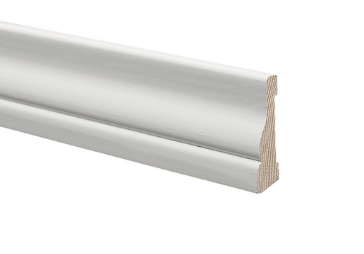[5164] Jalkalista Mänty 14x57x3200 mm Koriste Valkoinen