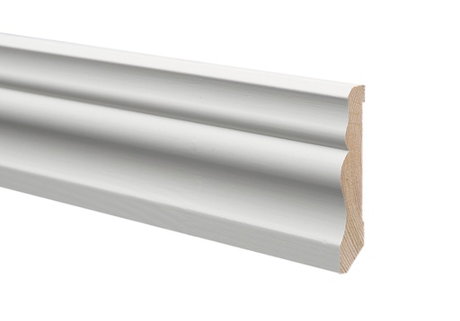 [5196] Jalkalista Mänty 16x90x3200 mm Koriste Valkoinen