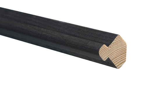 [7421] Sisänurkkalista Mänty 25x25x2400 mm Saunasuoja Musta