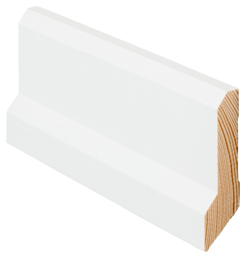 [308-30] Jalkalista Mänty 20x80x3300 mm Painumavaralista Valkoinen