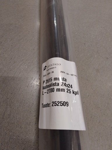 [252509] Reunalista PVC 24x24x2700 mm Musta