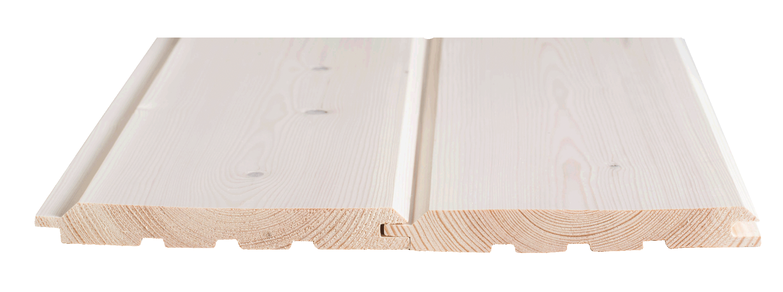 20x170 Hirsipaneeli Mänty 2-laatu Valkolakattu Päätypontattu L=4,2m (2,65m2/pkt, 4kpl/pkt)