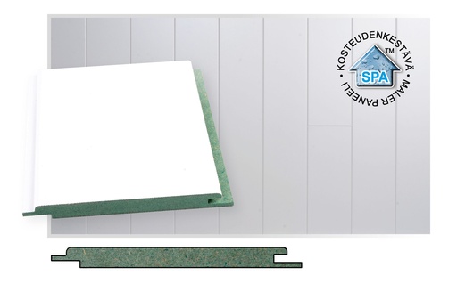 MDF-Paneeli 10x120x2070 mm STP-0 SPA Valkoinen (1,13m2/pkt, 5kpl/pkt)